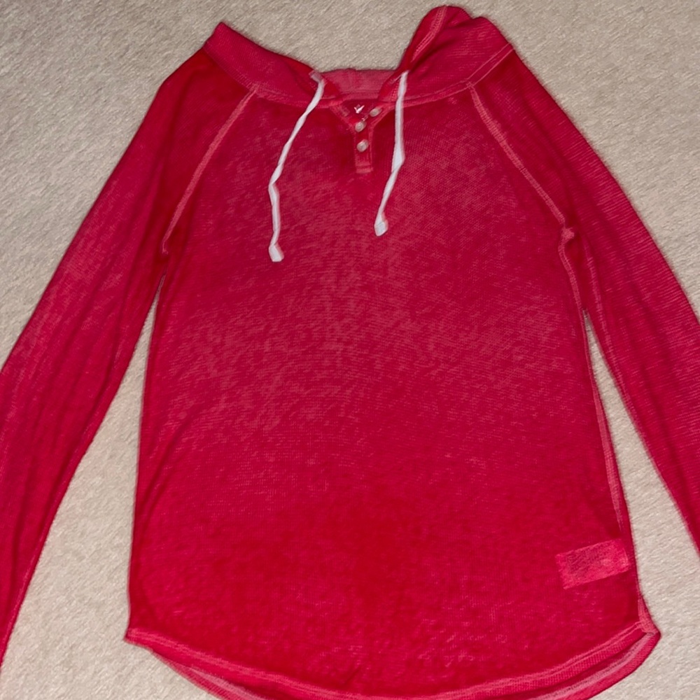 Hooded waffle tee